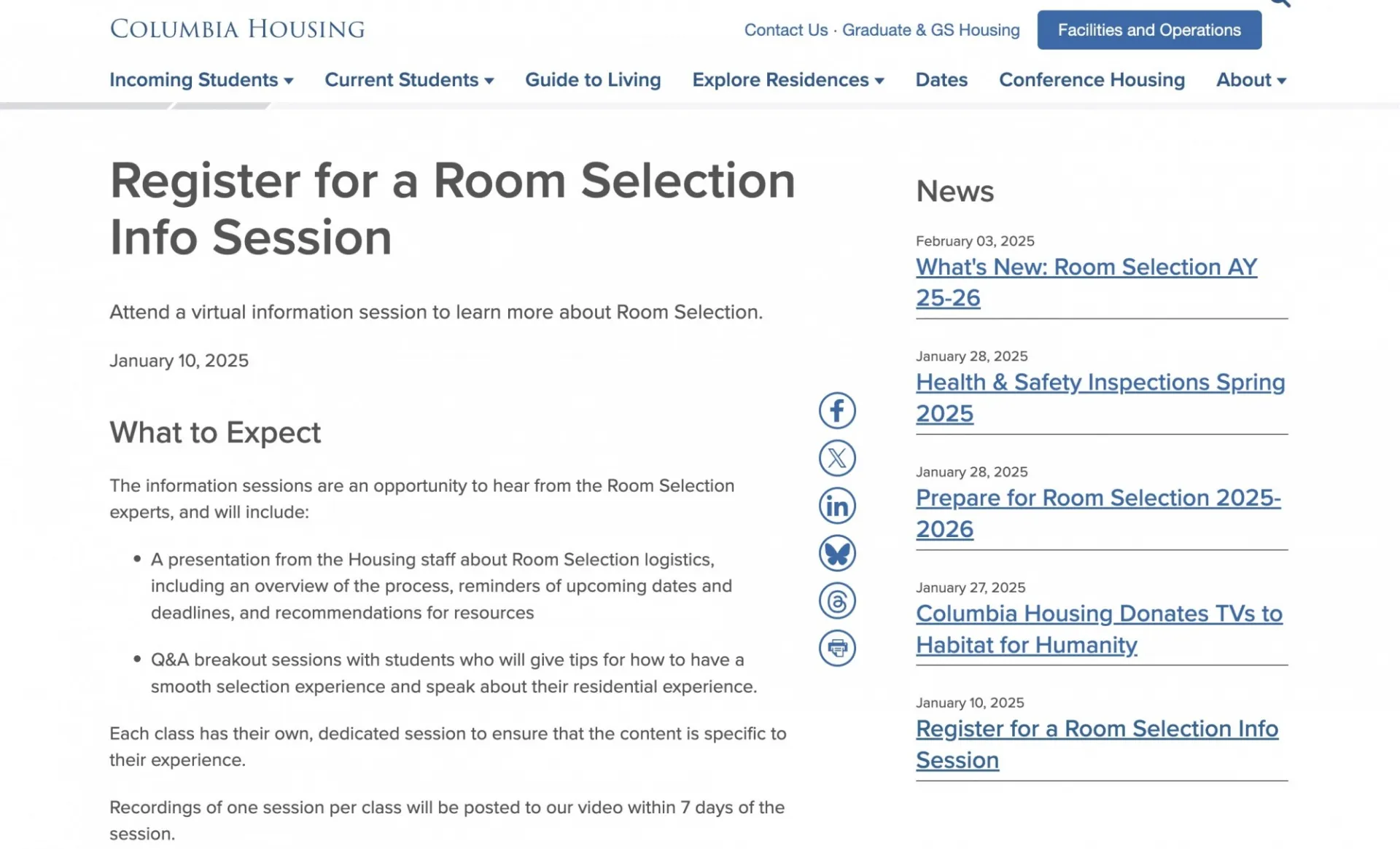 Housing Info Sessions